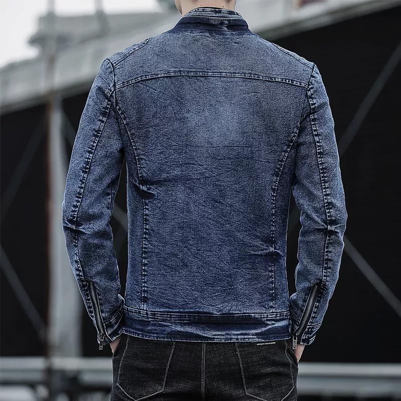 2022 Spring Autumn Mens Denim Jackets Slim Fit Mens Jeans Black Jacket Cotton Outwear Coat